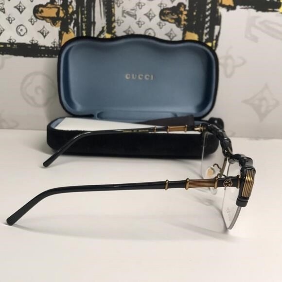 New Authentic Gucci Black and Brown Eyeglasses GG0660o 001 - Picture 9 of 12